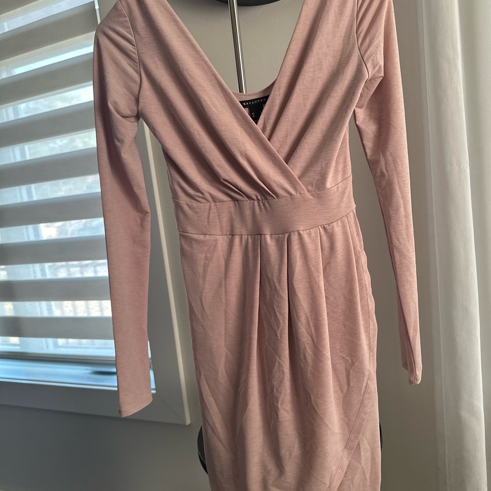 Revamped Blush Long Sleeve Dress